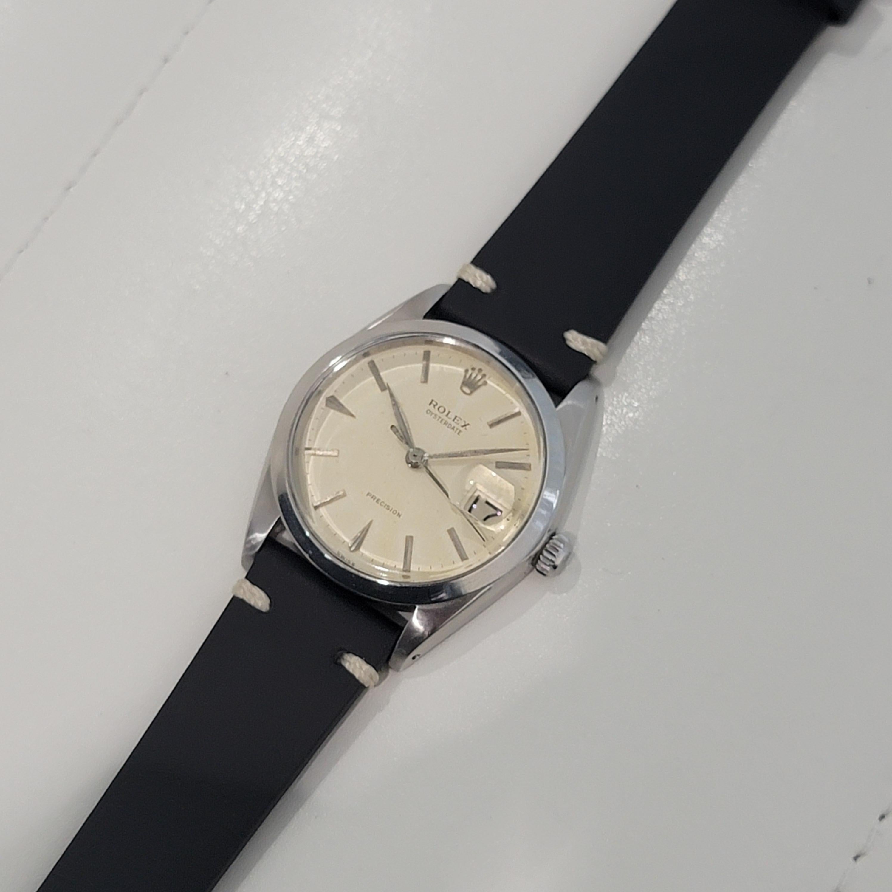 Mens Rolex Ref 6694 Oysterdate Precision 34mm Manual Wind 1960s Vintage RA207 For Sale 3