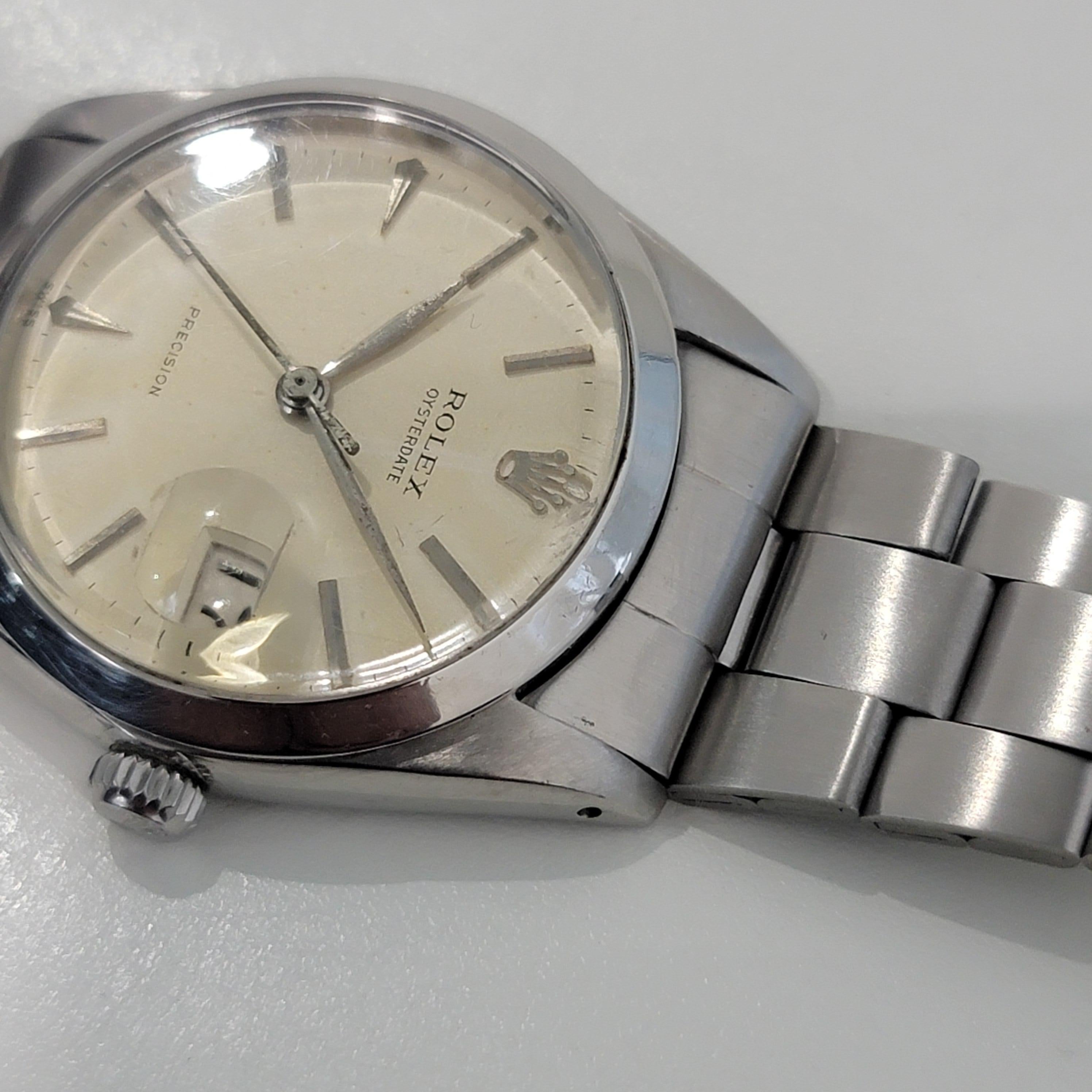 Mens Rolex Ref 6694 Oysterdate Precision 34mm Manual Wind 1960s Vintage RA207S For Sale 2