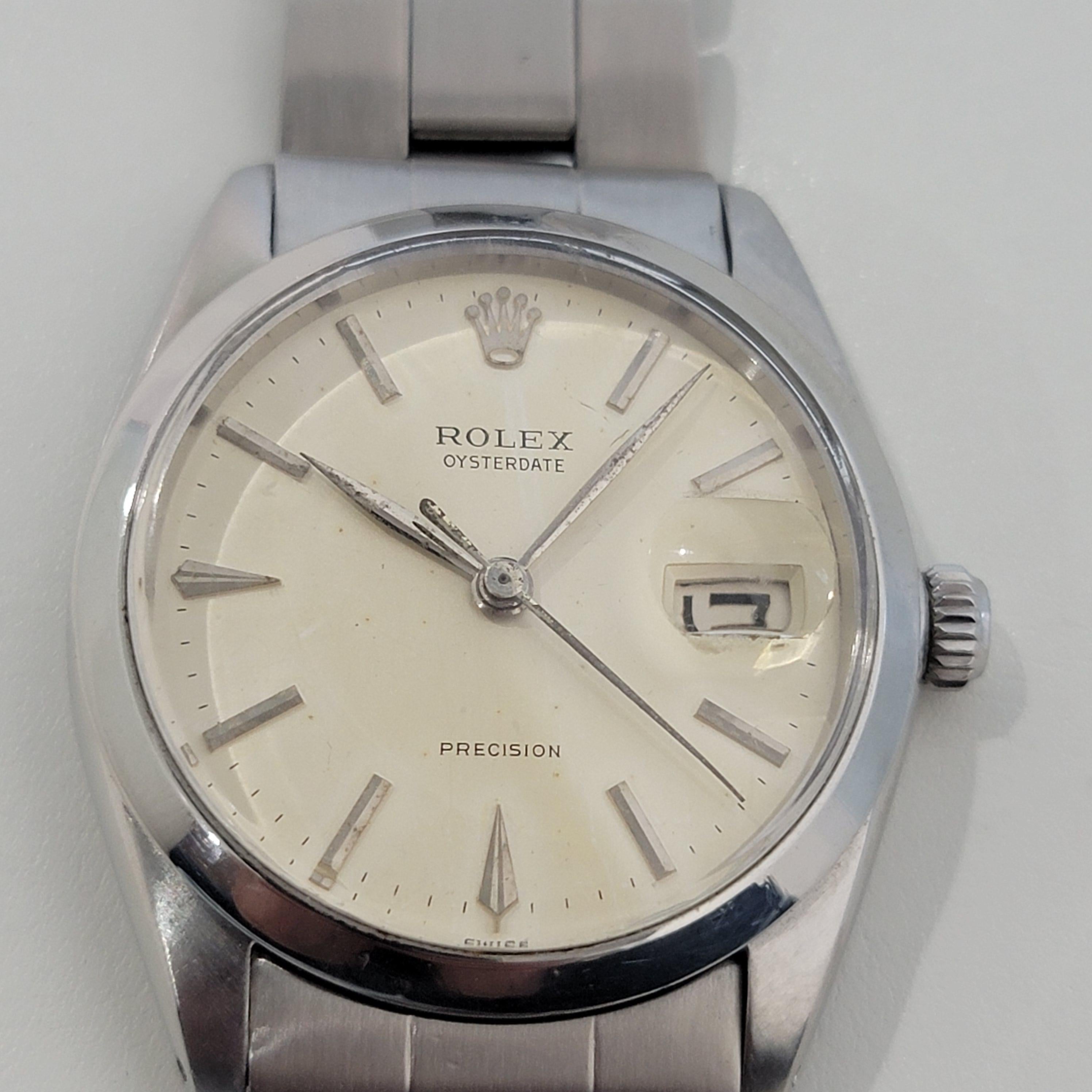 Men's Mens Rolex Ref 6694 Oysterdate Precision 34mm Manual Wind 1960s Vintage RA207S For Sale