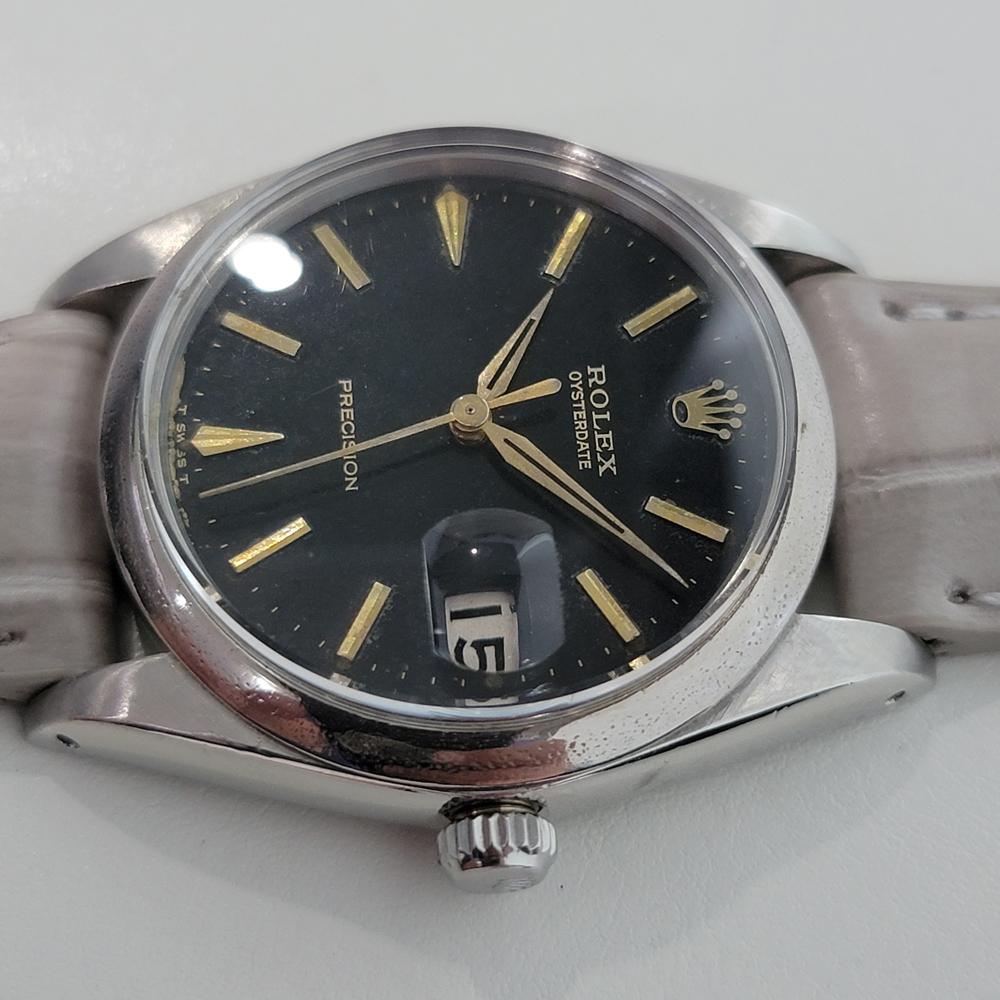 Mens Rolex Ref 6694 Oysterdate Precision 34mm Manual Wind 1960s Vintage RJC187G For Sale 1