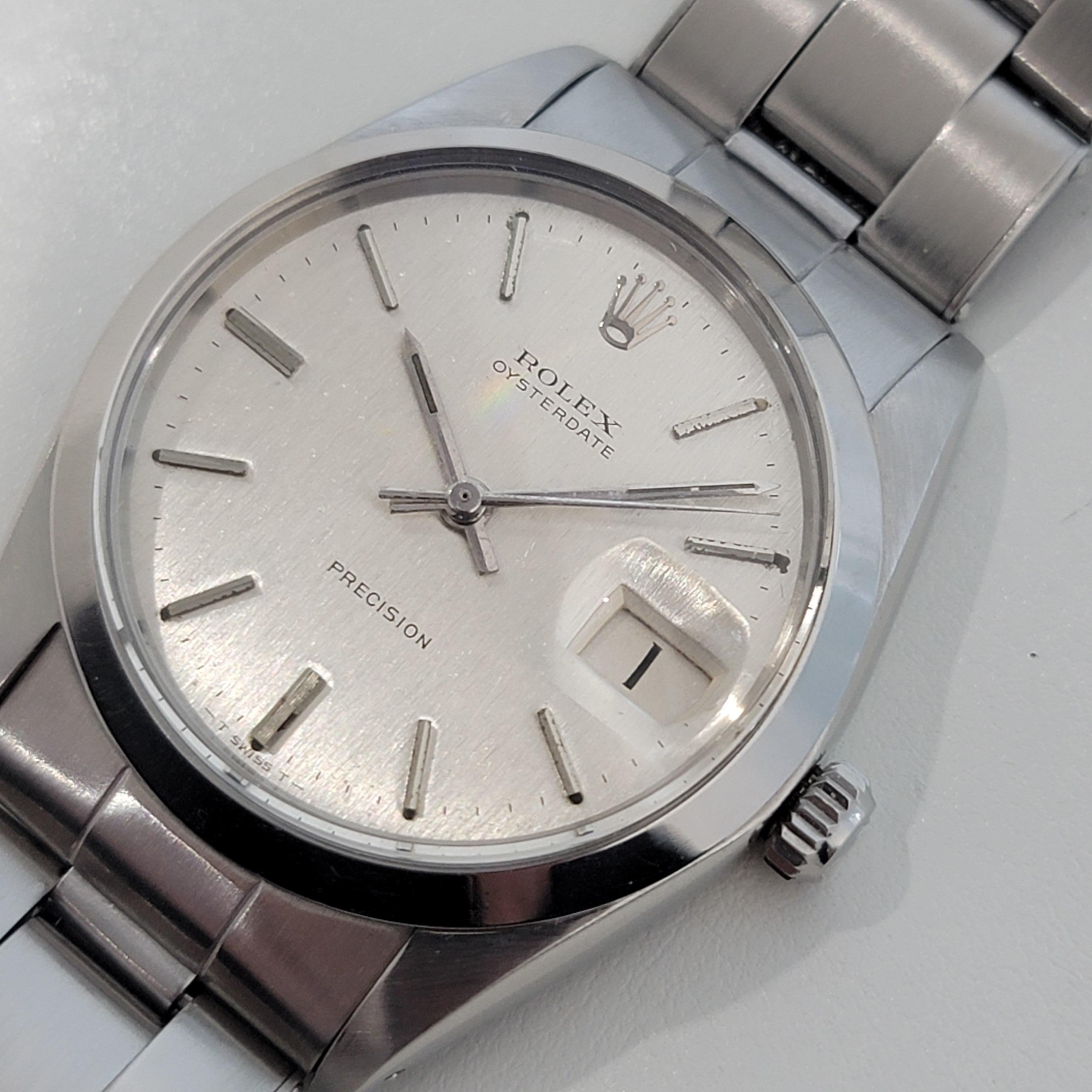 Clásico icónico, reloj de vestir de caballero Rolex ref.6694 totalmente de acero inoxidable Oysterdate Precision de cuerda manual, c.1967, todo original. Verificado auténtico por un maestro relojero. Preciosa esfera plateada firmada por Rolex,