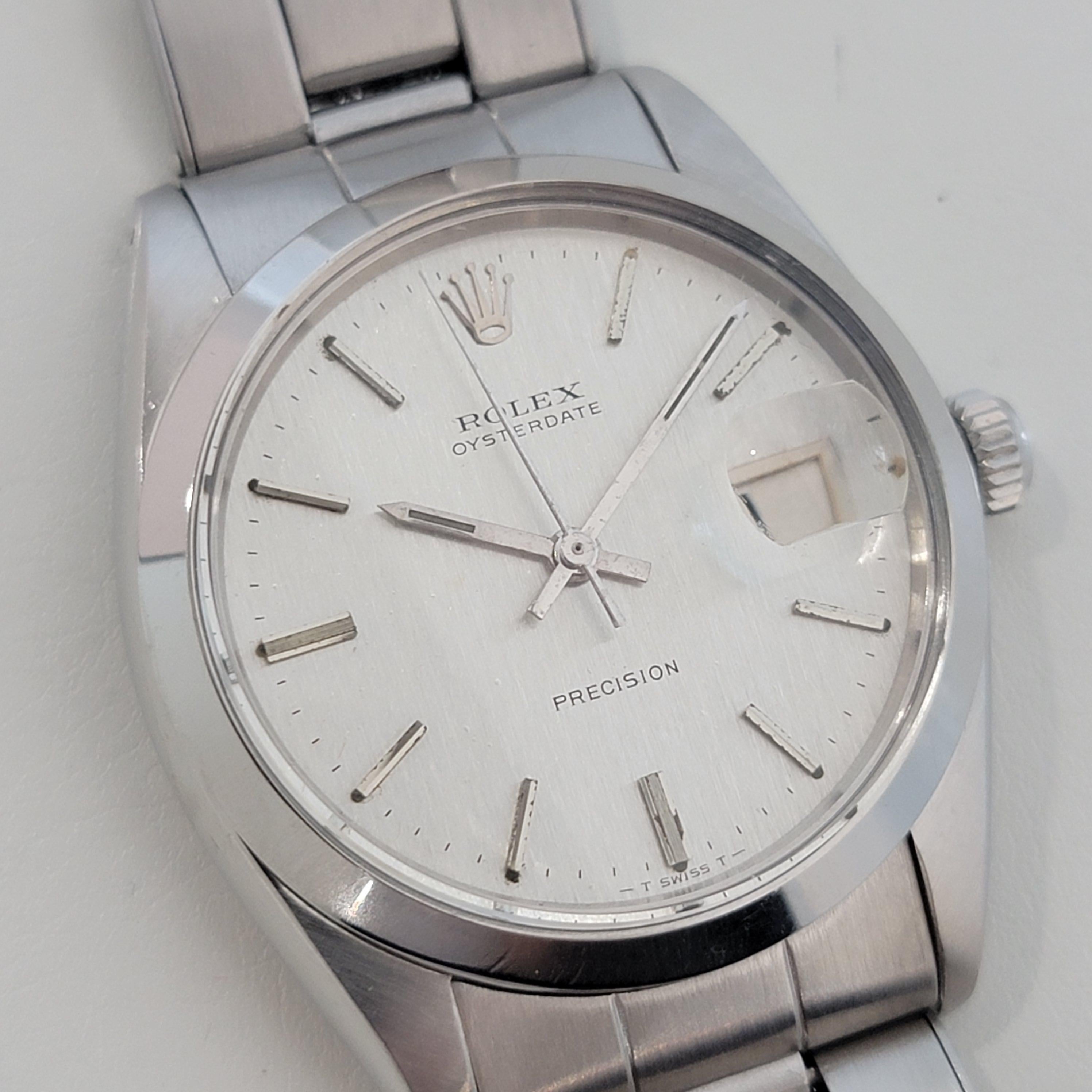 Mens Rolex Ref 6694 Oysterdate Precision Hand Wind 1960s Swiss Vintage RJC198 en Excelente estado para la venta en Beverly Hills, CA