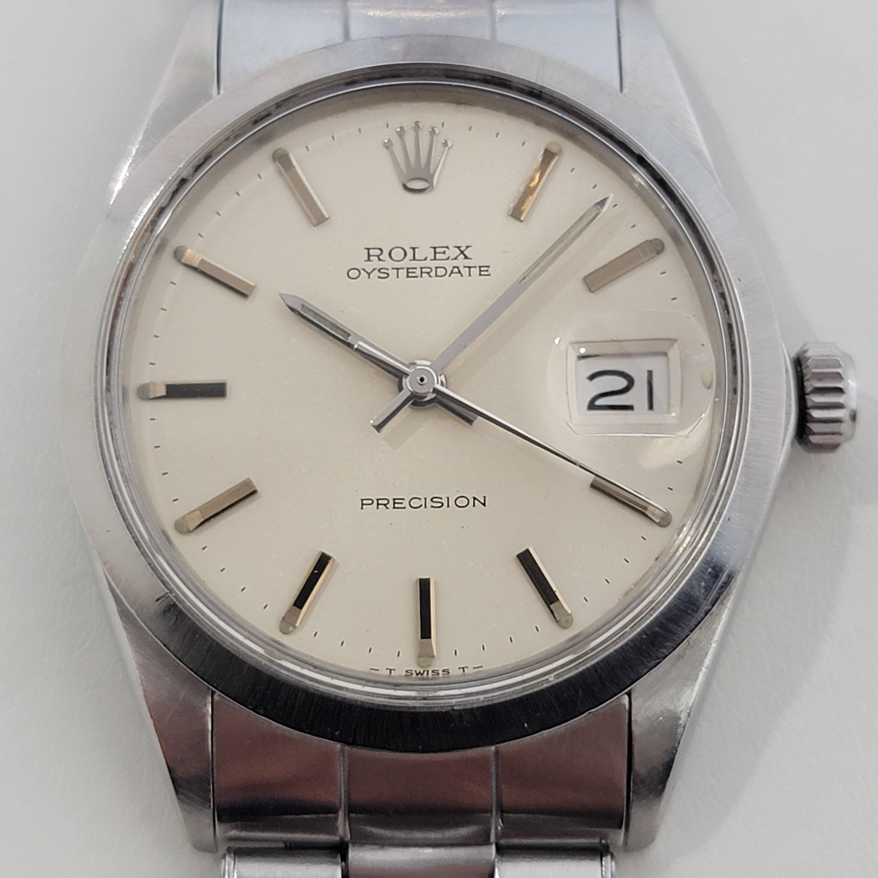 Men's Mens Rolex Ref 6694 Oysterdate Precision Manual Wind w Box Paper 1960s RA261 For Sale