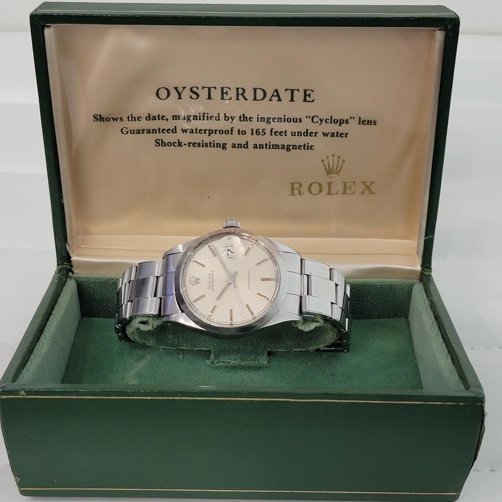Mens Rolex Ref 6694 Oysterdate Precision Manual Wind w Box Paper 1960s RA261 For Sale 9