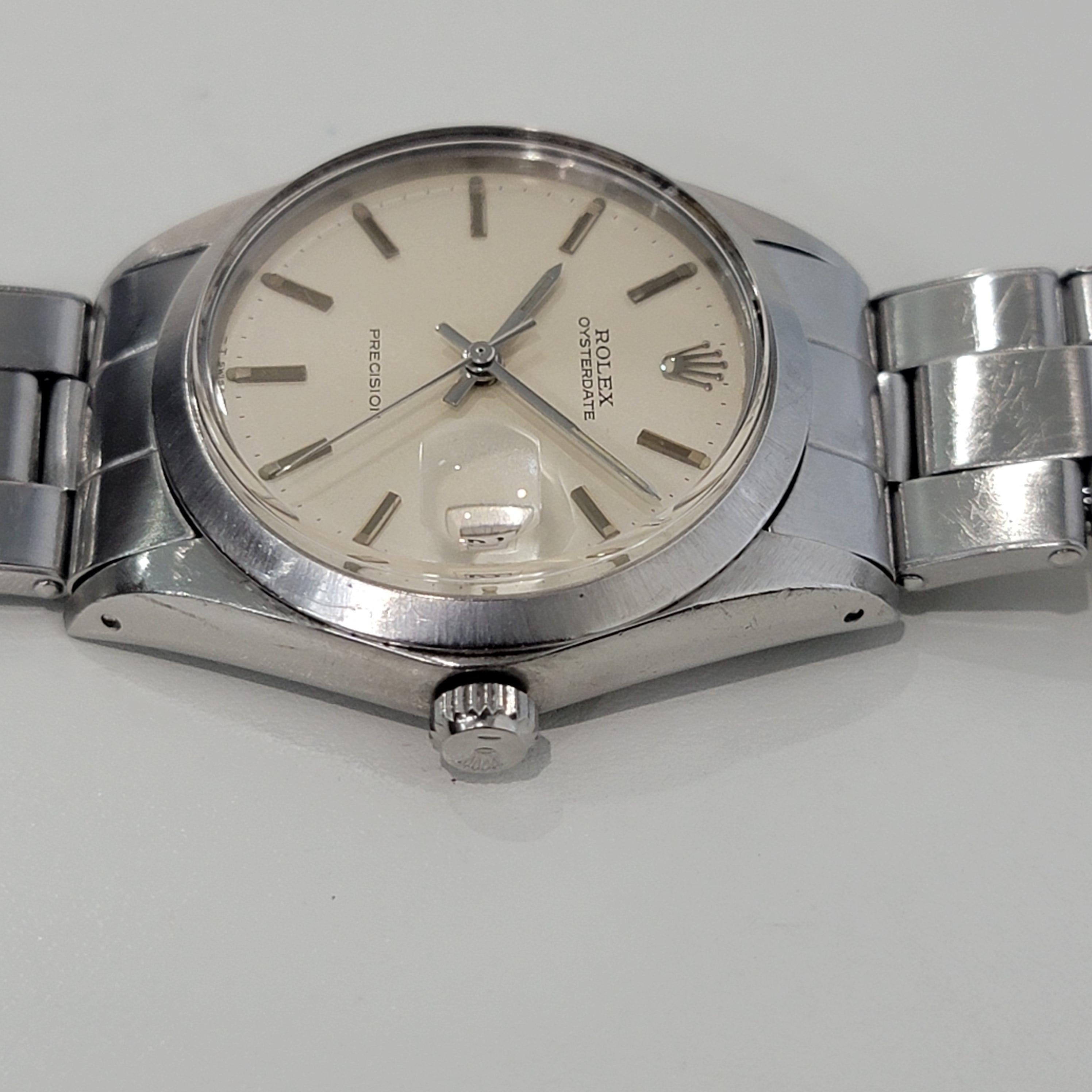 Mens Rolex Ref 6694 Oysterdate Precision Manual Wind w Box Paper 1960s RA261 For Sale 1