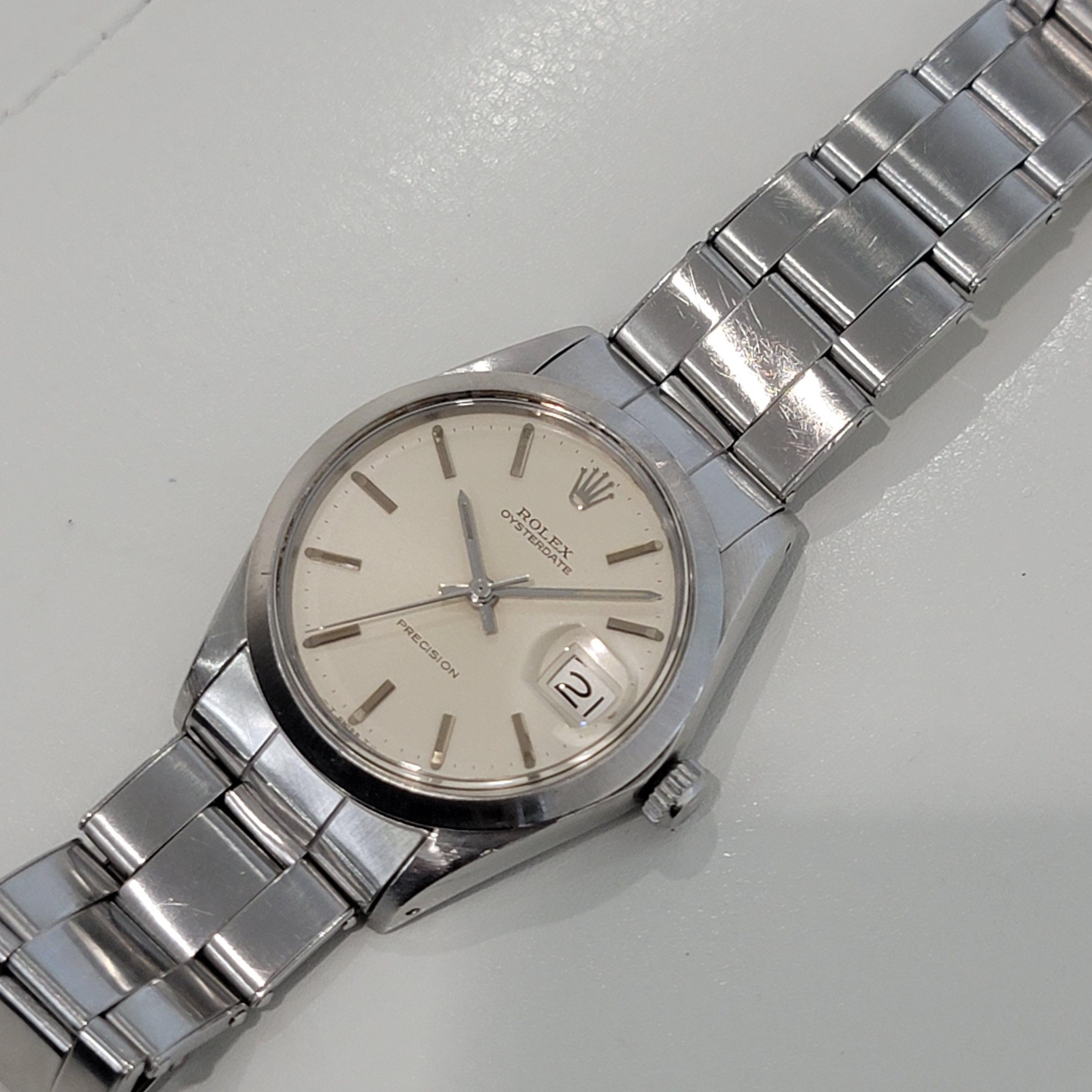 Mens Rolex Ref 6694 Oysterdate Precision Manual Wind w Box Paper 1960s RA261 For Sale 3