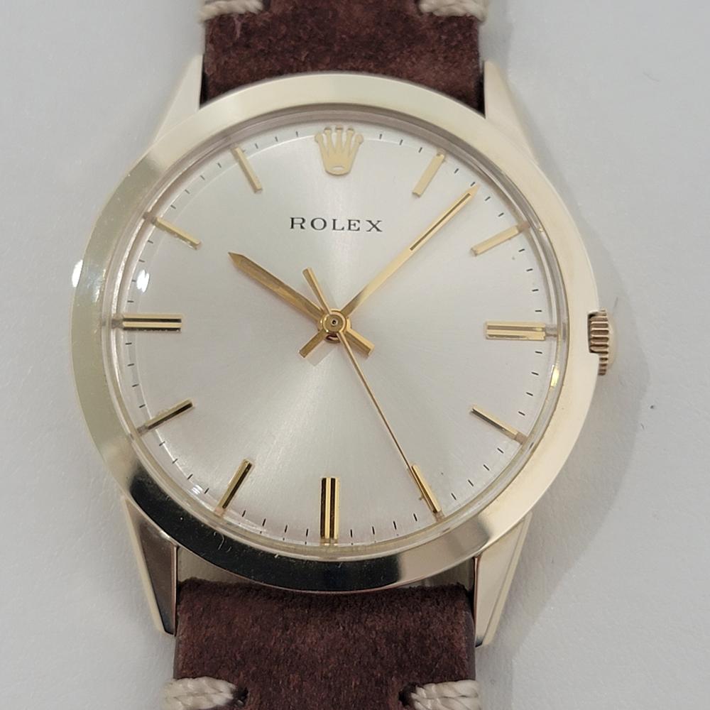 Very rare Men's Rolex Ref.7002 Gold-filled Presentation watch, c.1970s, in excellent working condition. These particular models were not sold in AD but were sold directly to companies from Rolex. Verified authentic by a master watchmaker. Gorgeous