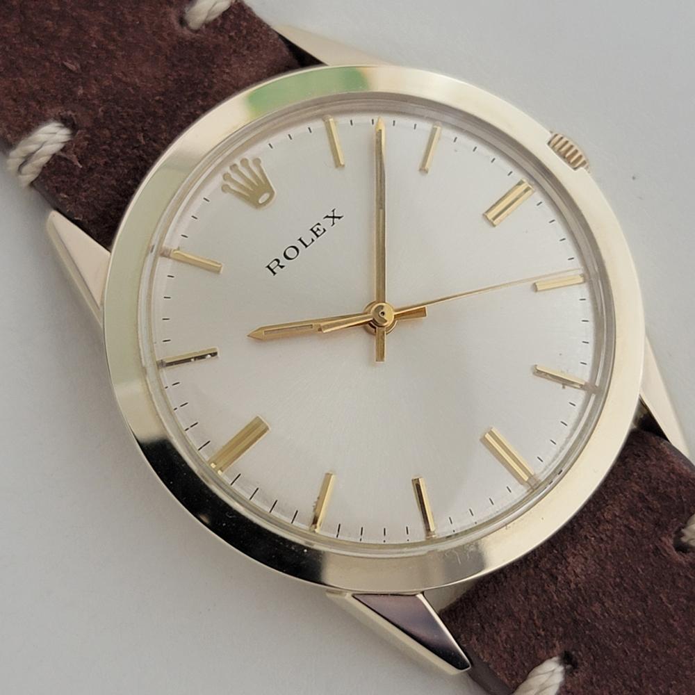 Mens Rolex Ref 7002 Presentation 14k Gold Filled 35mm Automatic 1970s RA424 In Excellent Condition In Beverly Hills, CA