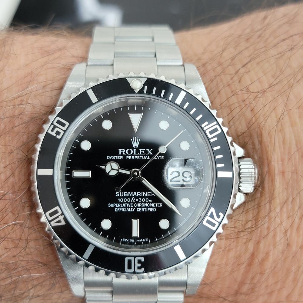 Mens Rolex Submariner Ref 16610 Date Automatic 2000s All Original w Pouch RA257 4