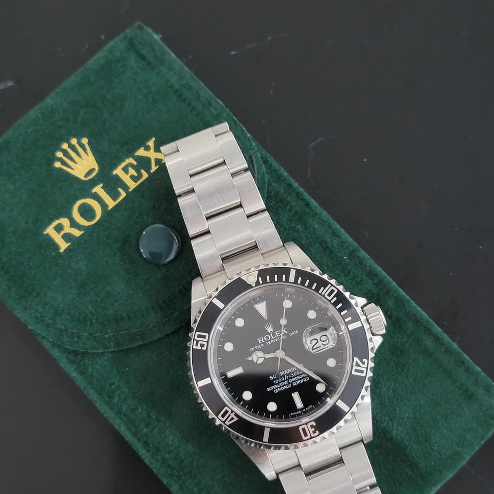 Mens Rolex Submariner Ref 16610 Date Automatic 2000s All Original w Pouch RA257 5