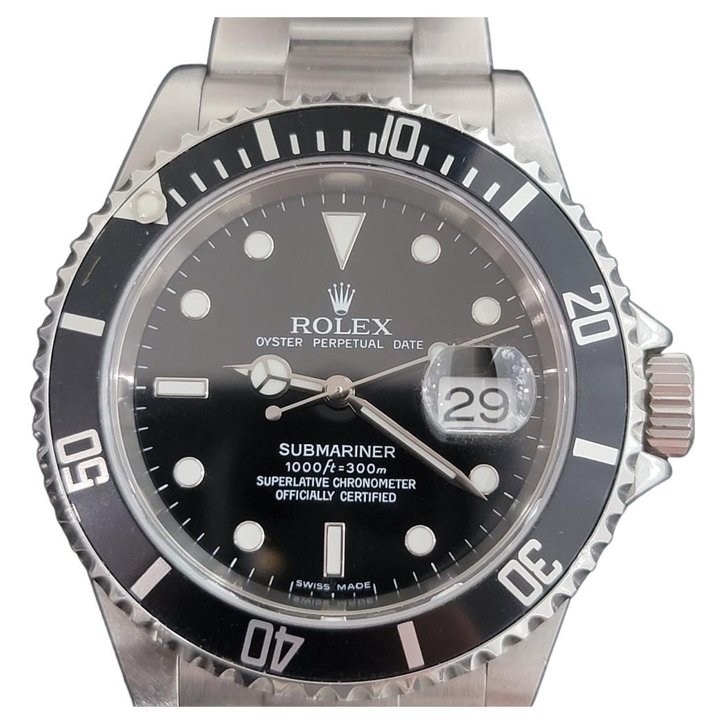 Mens Rolex Submariner Ref 16610 Date Automatic 2000s All Original w Pouch RA257