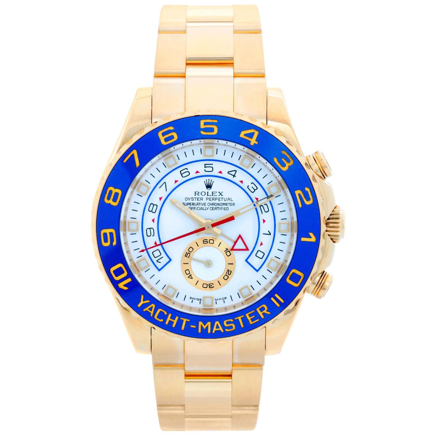 Men
s Rolex Yacht-Master II Regatta 18 Karat Yellow Gold Watch 116688