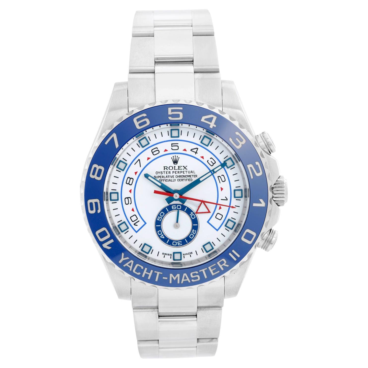 Men's Rolex Yacht-Master II Regatta Watch Stainless Steel Blue Bezel 116680