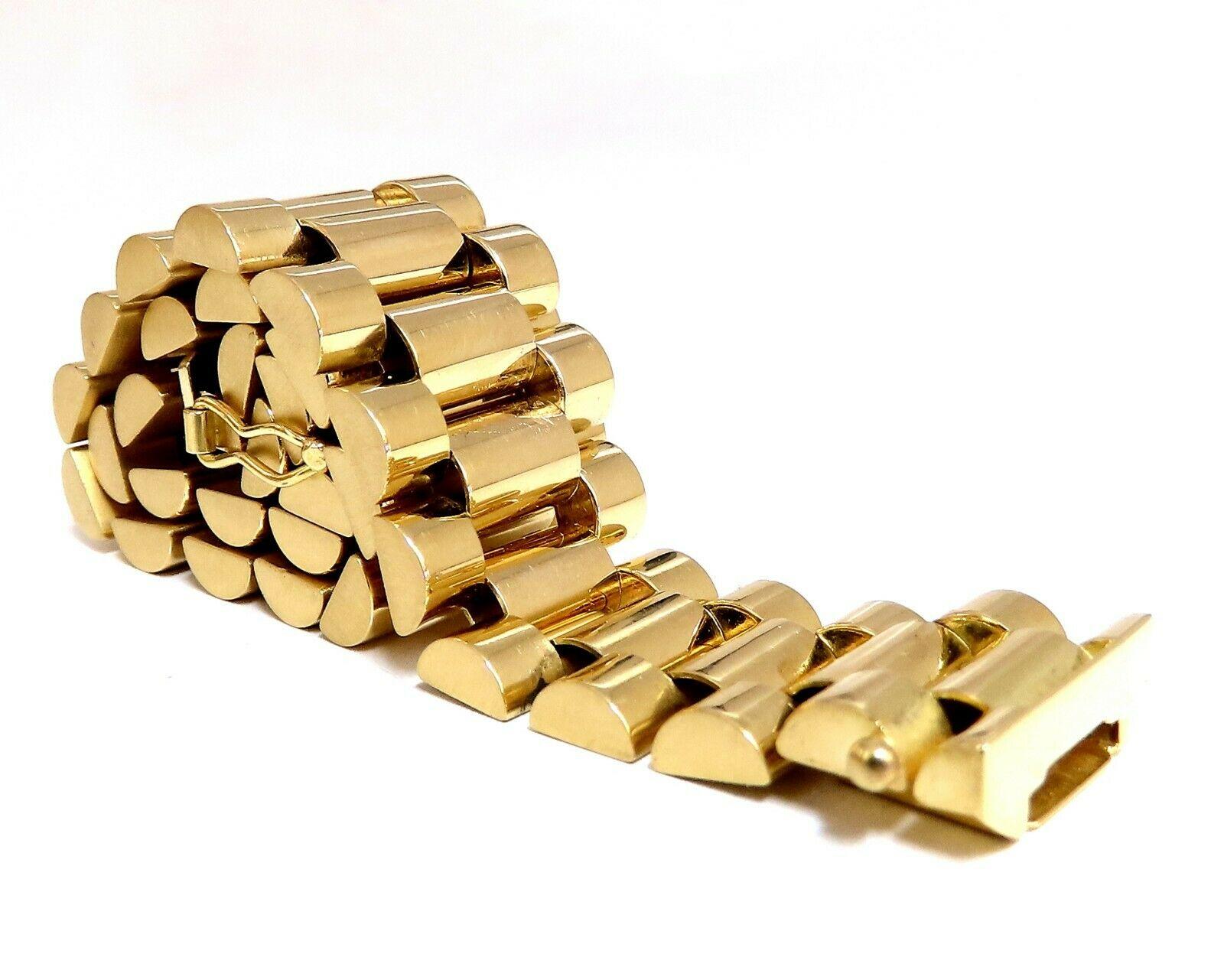 Klassisches Rollex-Gliederarmband

Langlebig, gut gemacht

Für 8 Zoll Handgelenk.

18kt. Gelbgold

59.7 Gramm.

16.2 m breit
