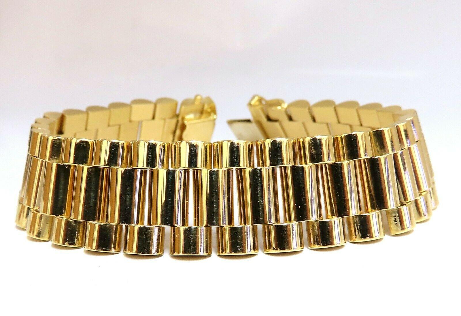 Classic Rollex Link Bracelet

Durable, Well Made

For 8 inch wrist.

18kt. yellow gold

59.7 Grams.

16.2m wide