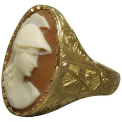 Men's Roman Warrior Cameo and Crossed Swords Ring