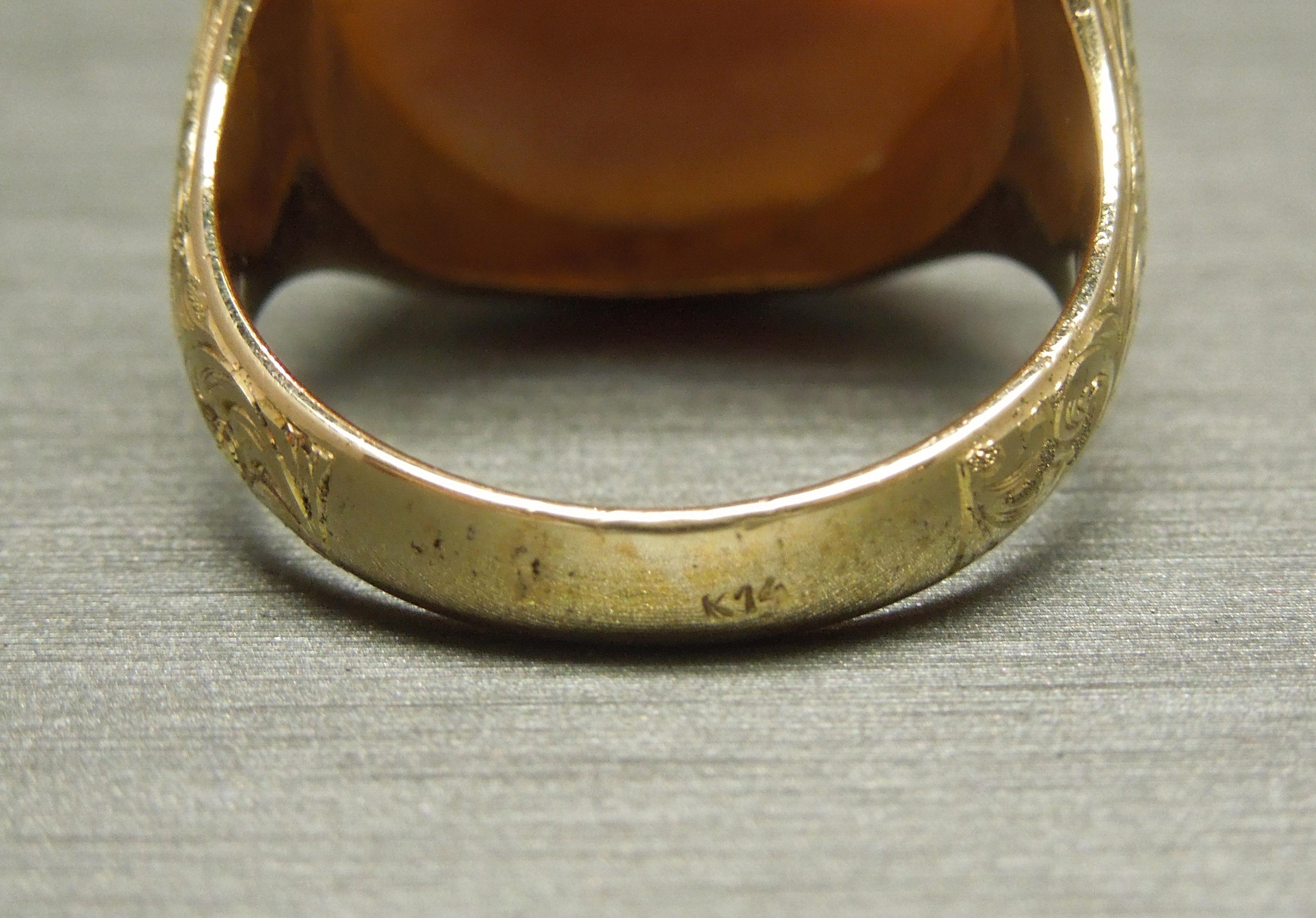 Men's Roman Warrior Cameo and Crossed Swords Ring 2