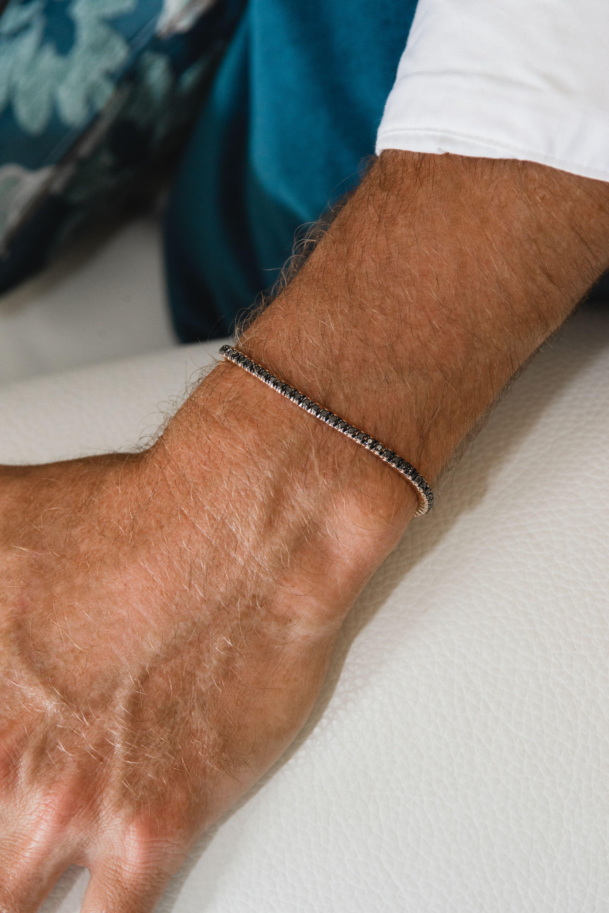 Men's Rose Gold Black Diamonds Bracelet 3