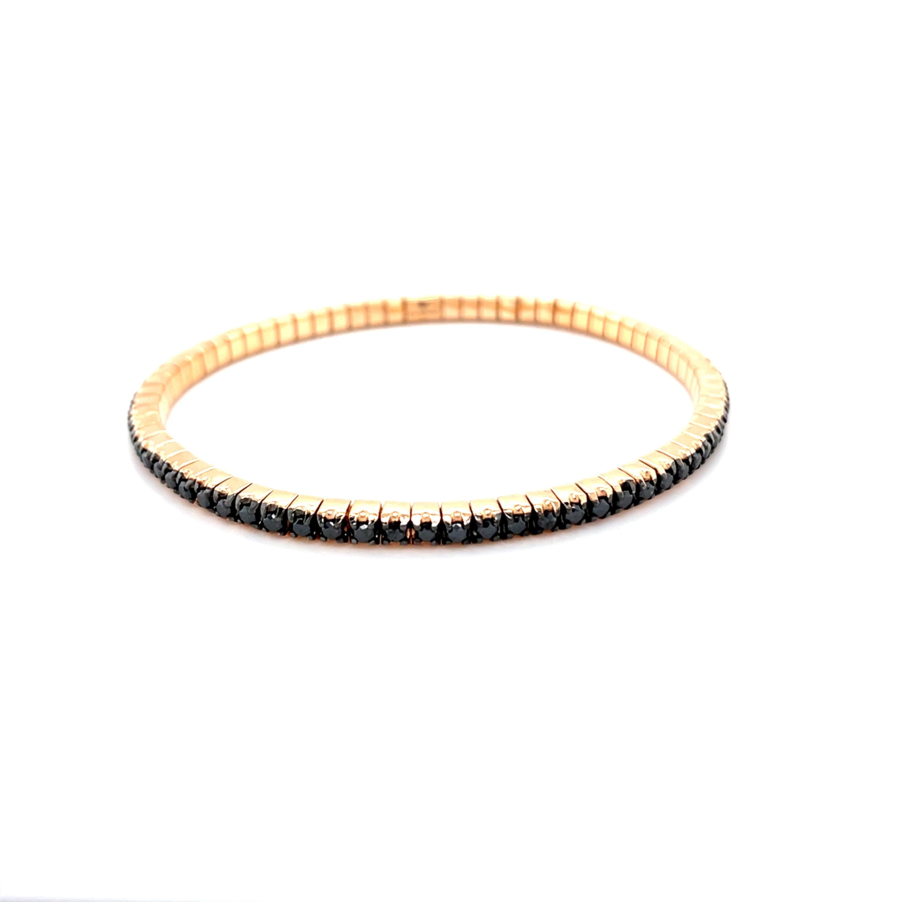 Men's Rose Gold Black Diamonds Bracelet