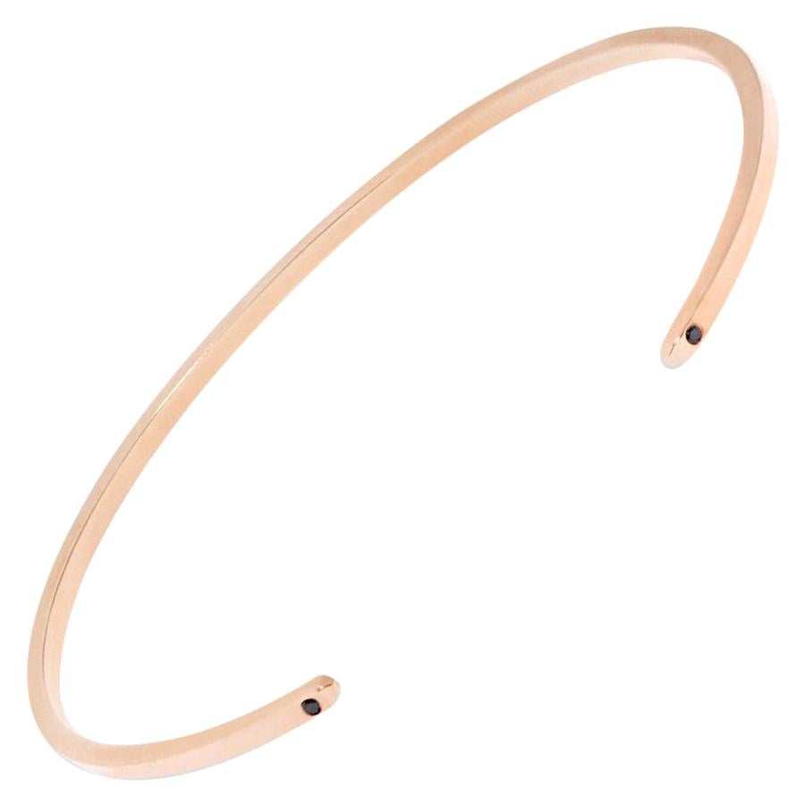 Herren Manschette aus massivem Roségold mit schwarzen Diamanten von Allison Bryan