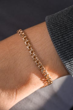 Men's Rose Gold Double Link Chain Bracelet