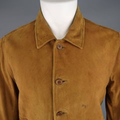 Men's RRL by RALPH LAUREN M Tan Dirty Distressed Suede Worker Style Jacket