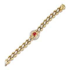 Men's Ruby and Diamond Yellow Gold Bracelet