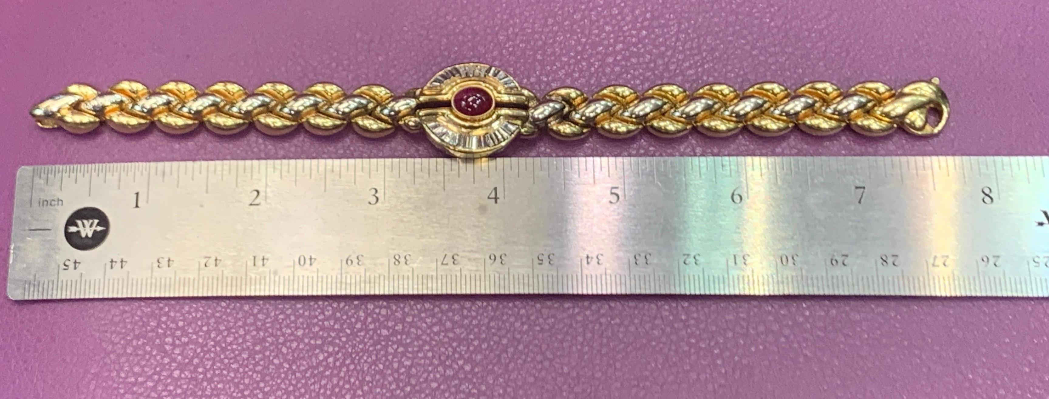 Men's Ruby and Diamond Yellow Gold Bracelet For Sale 3