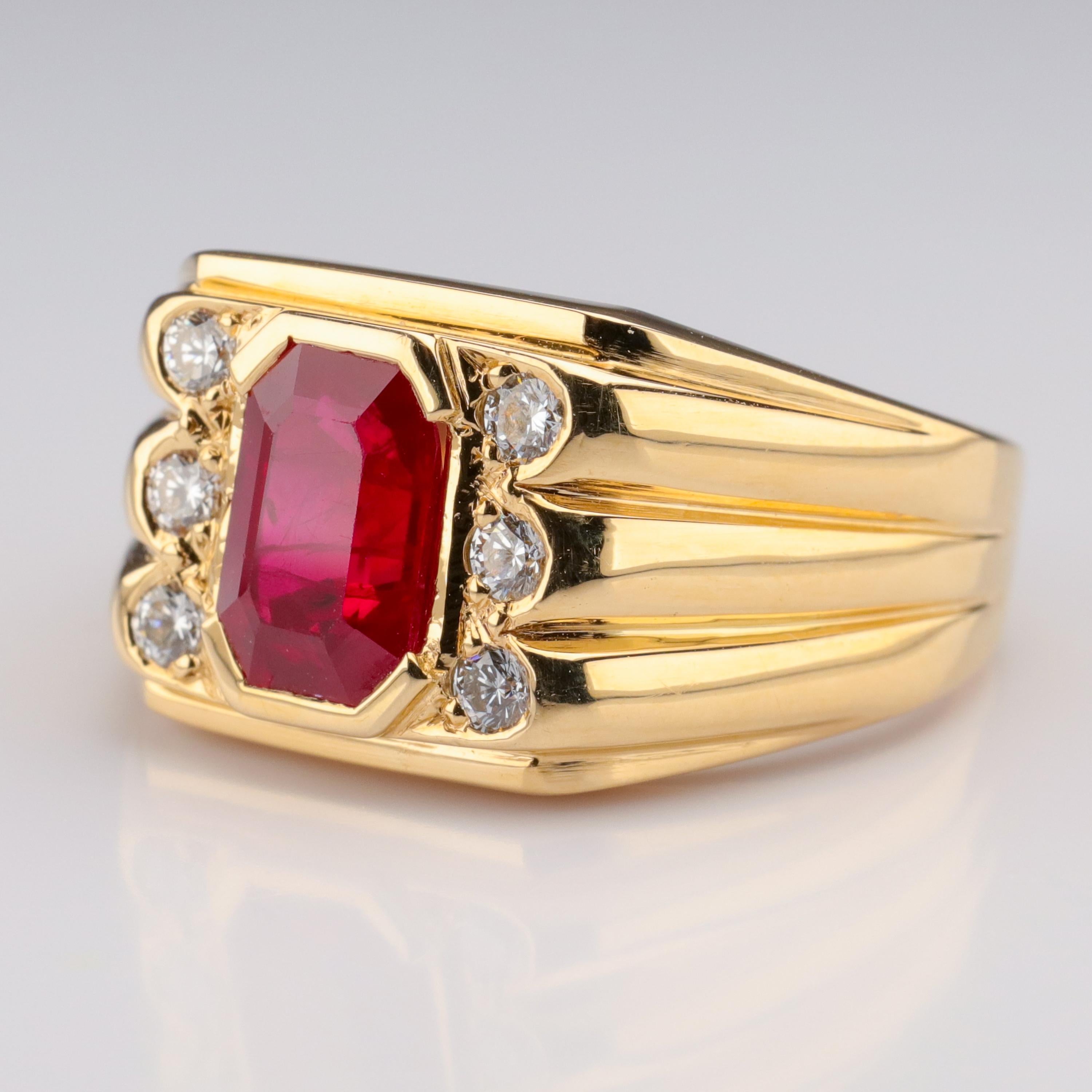 red ruby mens ring