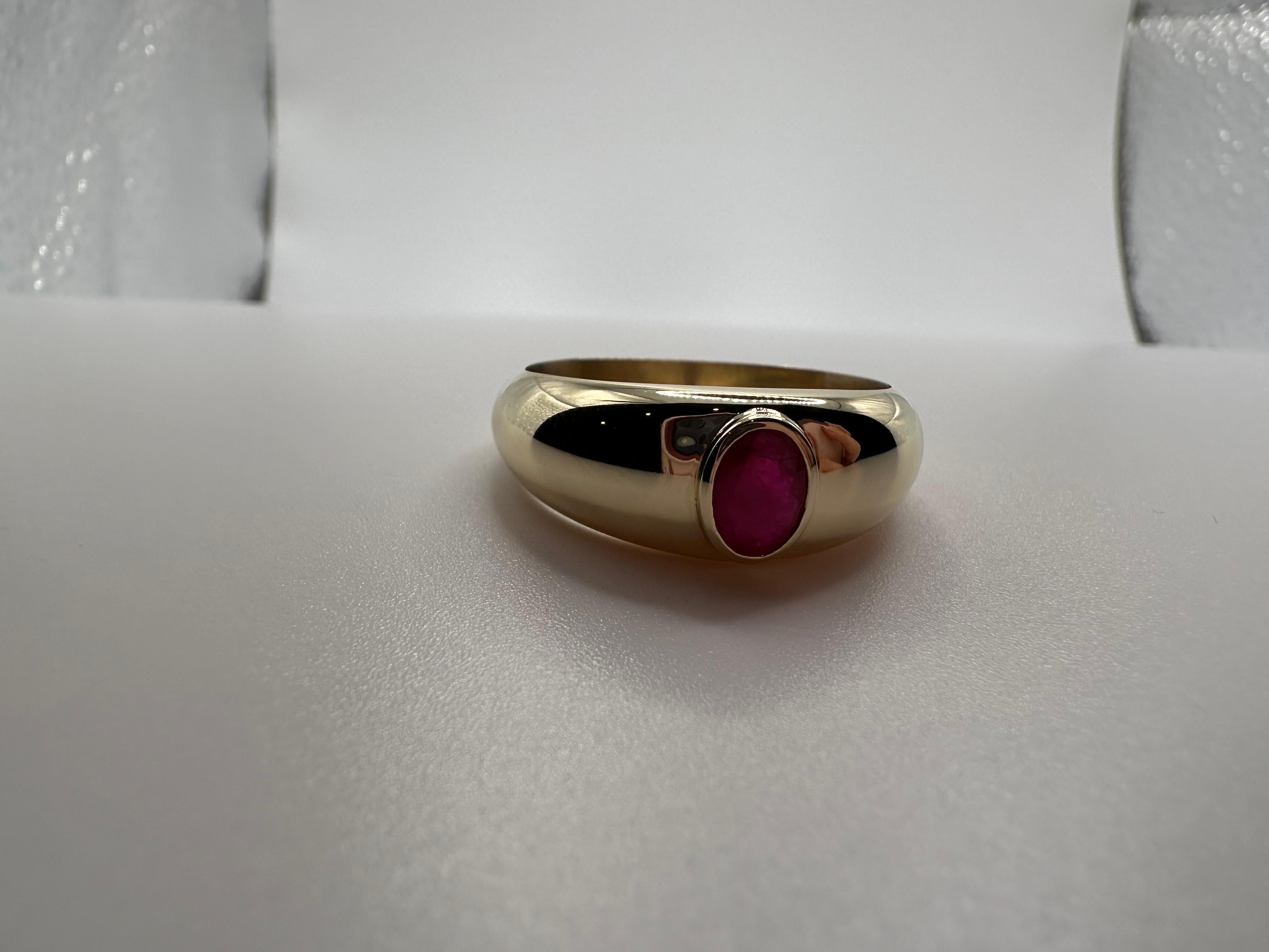 Oval Cut Mens Ruby ring 14KT natural untreated ruby ring Burma For Sale