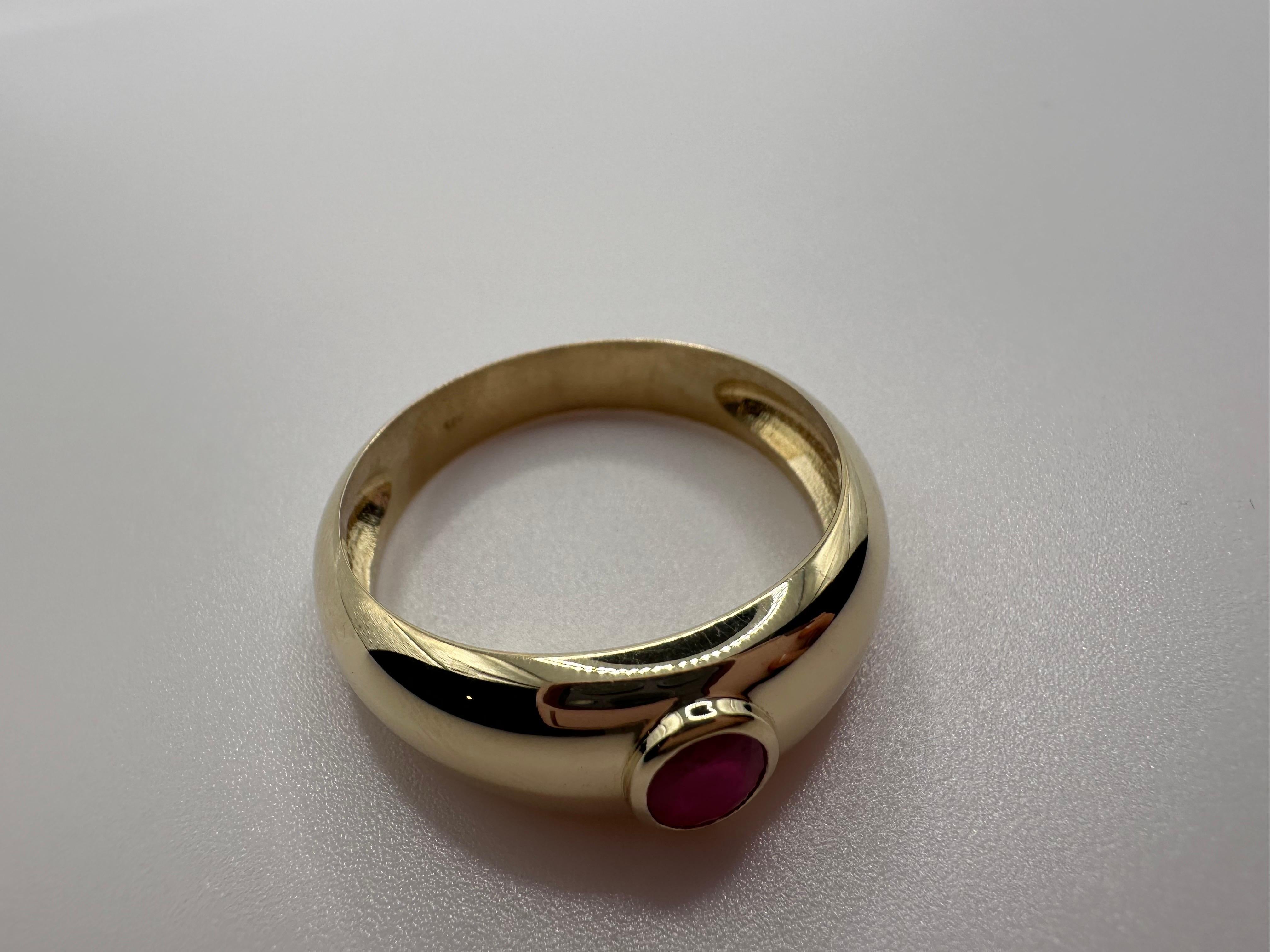 Anillo de rubí para hombre 14KT anillo de rubí natural sin tratar Birmania en venta 1