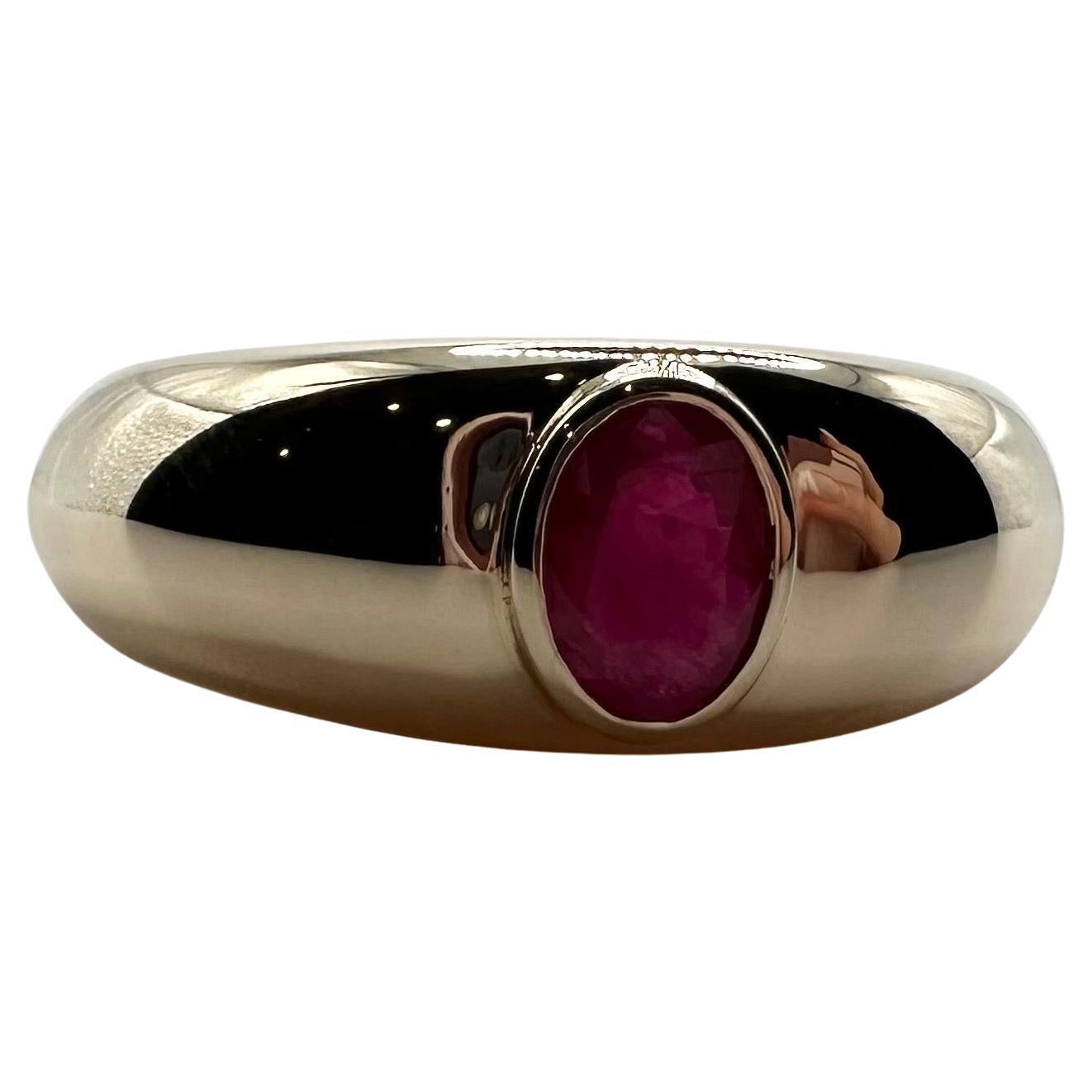 Mens Ruby ring 14KT natural untreated ruby ring Burma For Sale