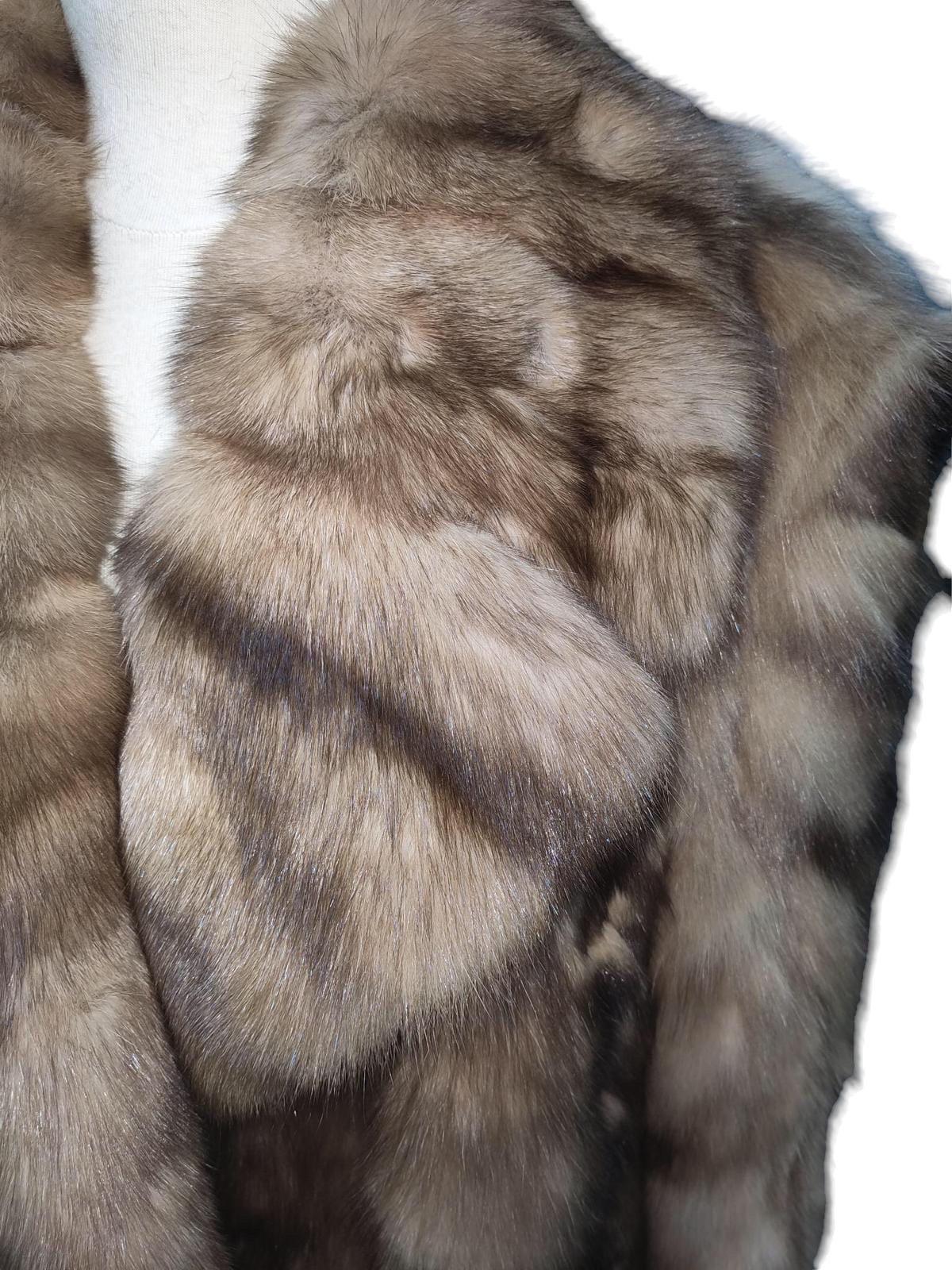 Gray Men's Russian rare Tortora sable fur coat jacket size 46 For Sale