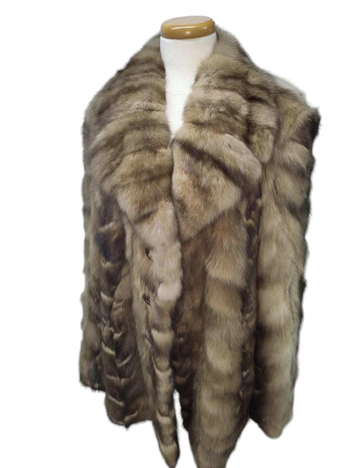 Men's Russian rare Tortora sable fur coat jacket size 46 For Sale 2