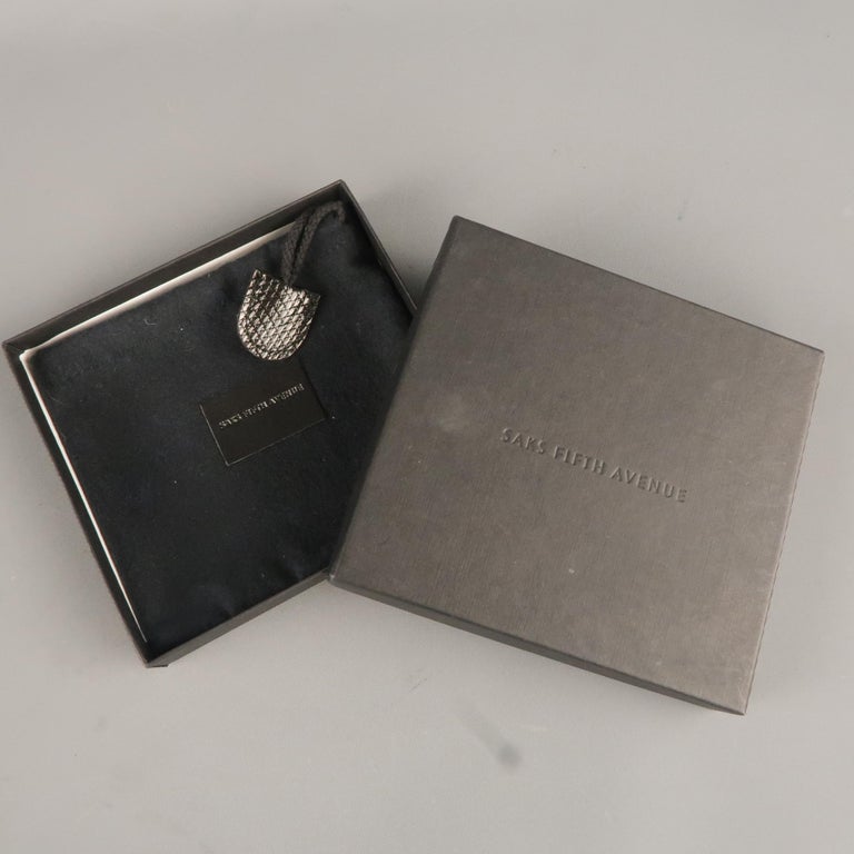 Men's SAKS FIFTH AVENUE Black Patent Alligator Leather Bifold Wallet at