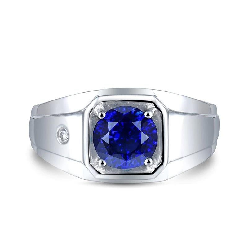Mens Blue Sapphire Ring which shows off a 1.405 ct stone and has 1 diamond at the side of the band  which does stand out.  You can have any custom made too if you have something in mind


In ancient Greece and Rome, kings and queens were convinced