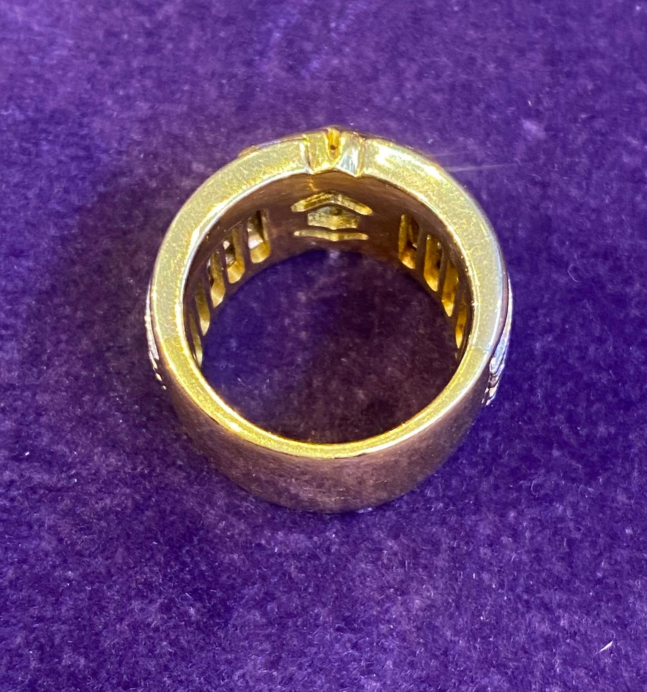 Men's Sapphire & Diamond Ring Band For Sale 4