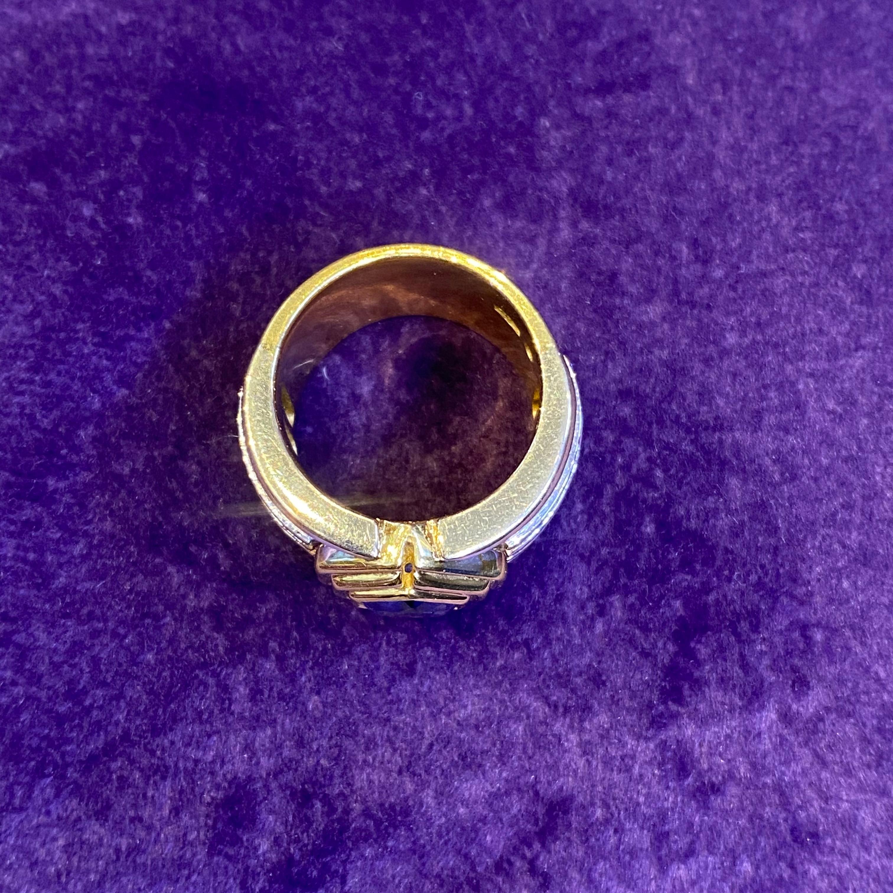 Men's Sapphire & Diamond Ring Band For Sale 5