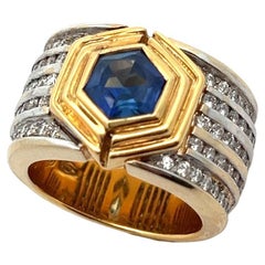 Men's Sapphire & Diamond Ring Band