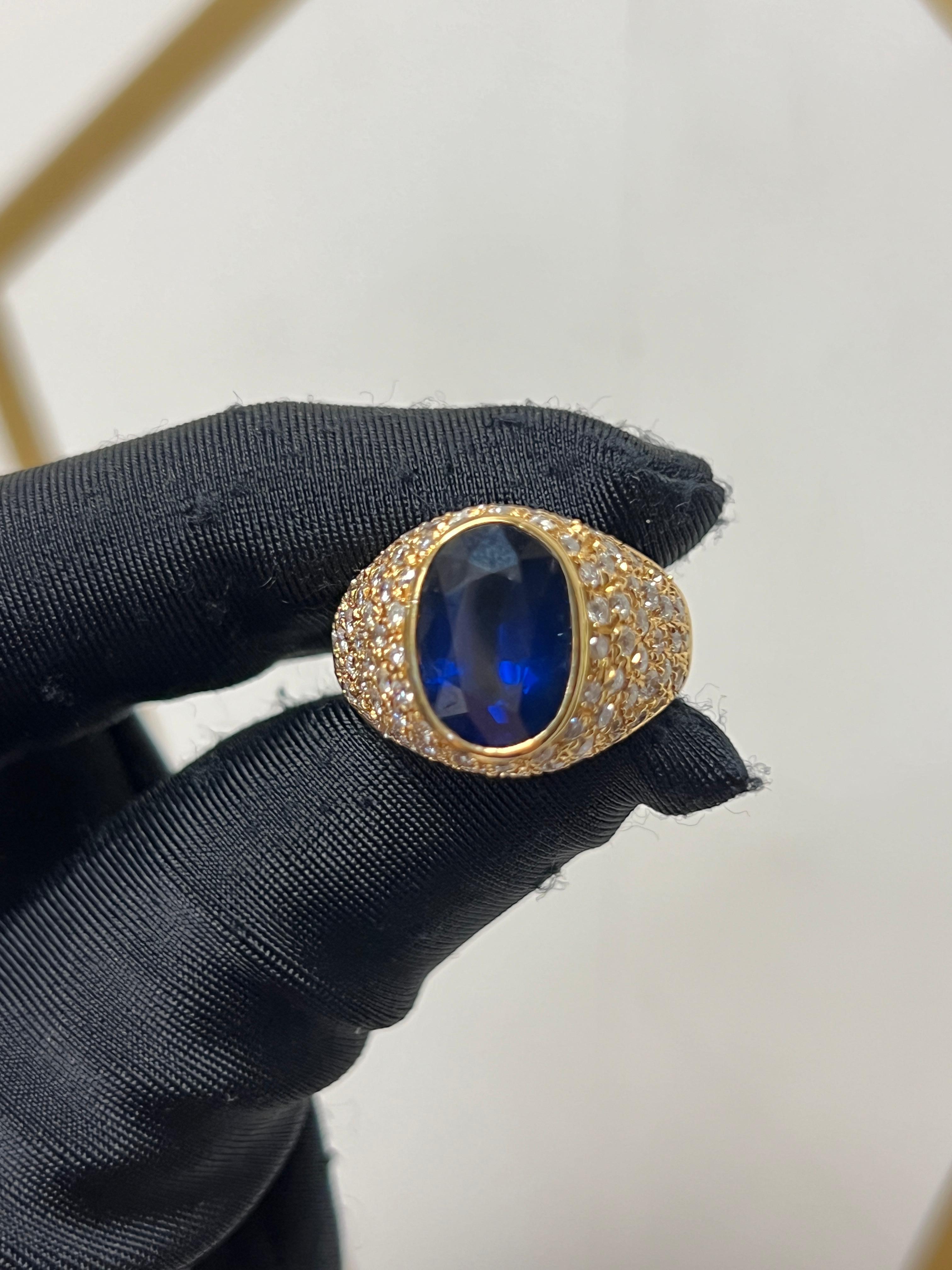 Mixed Cut Men's Sapphire Ring For Sale