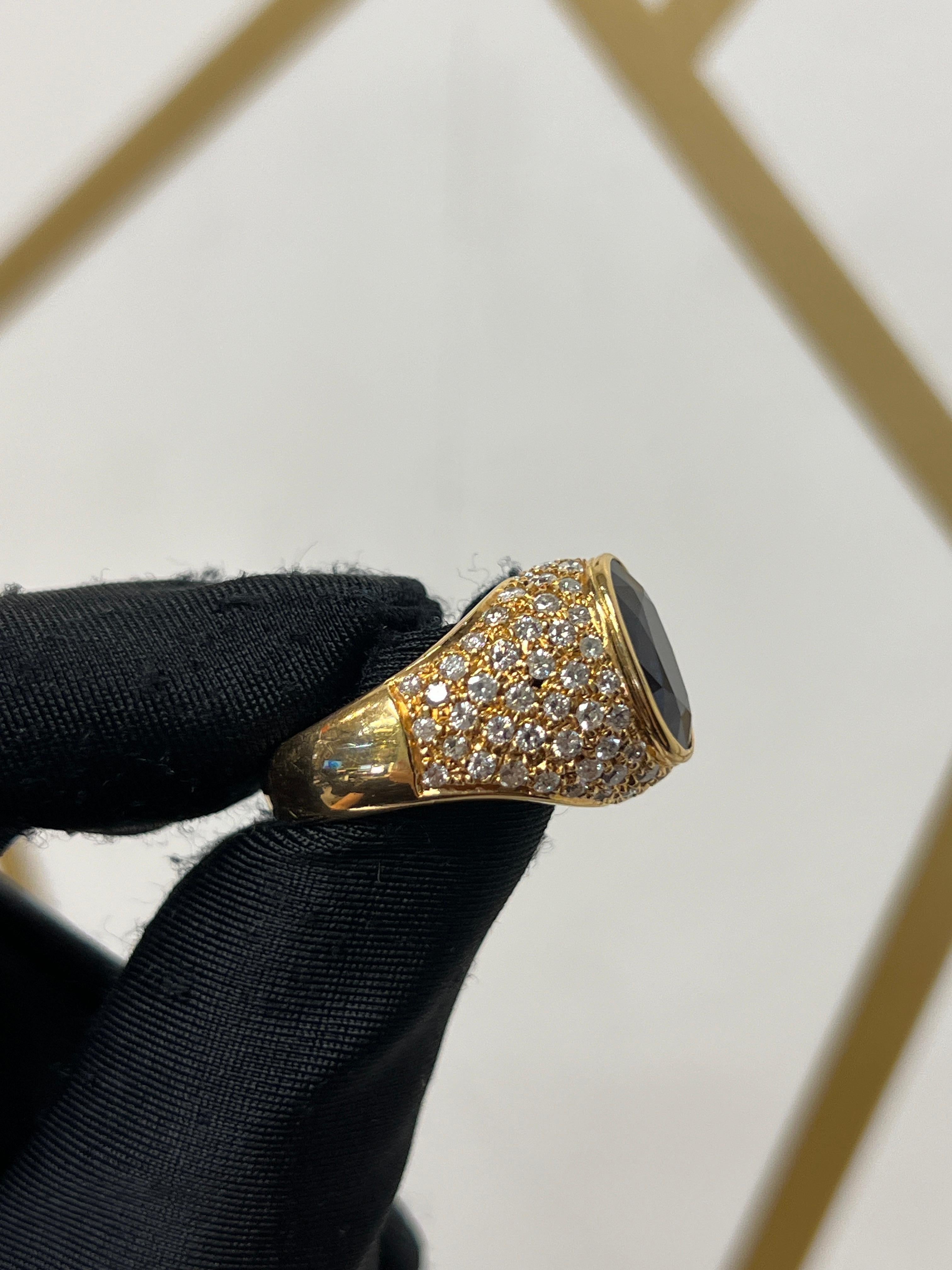 Men's Sapphire Ring In Excellent Condition For Sale In New York, NY
