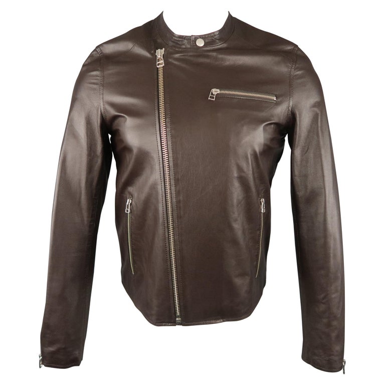 San Diego Leather Ladies Lambskin Biker Jacket with Mandarin Collar and Laced Pattern 