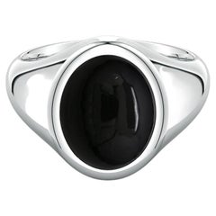 Men's Signet Ring in 925 Sterling Silver with 6.37ct Oval Black Onyx