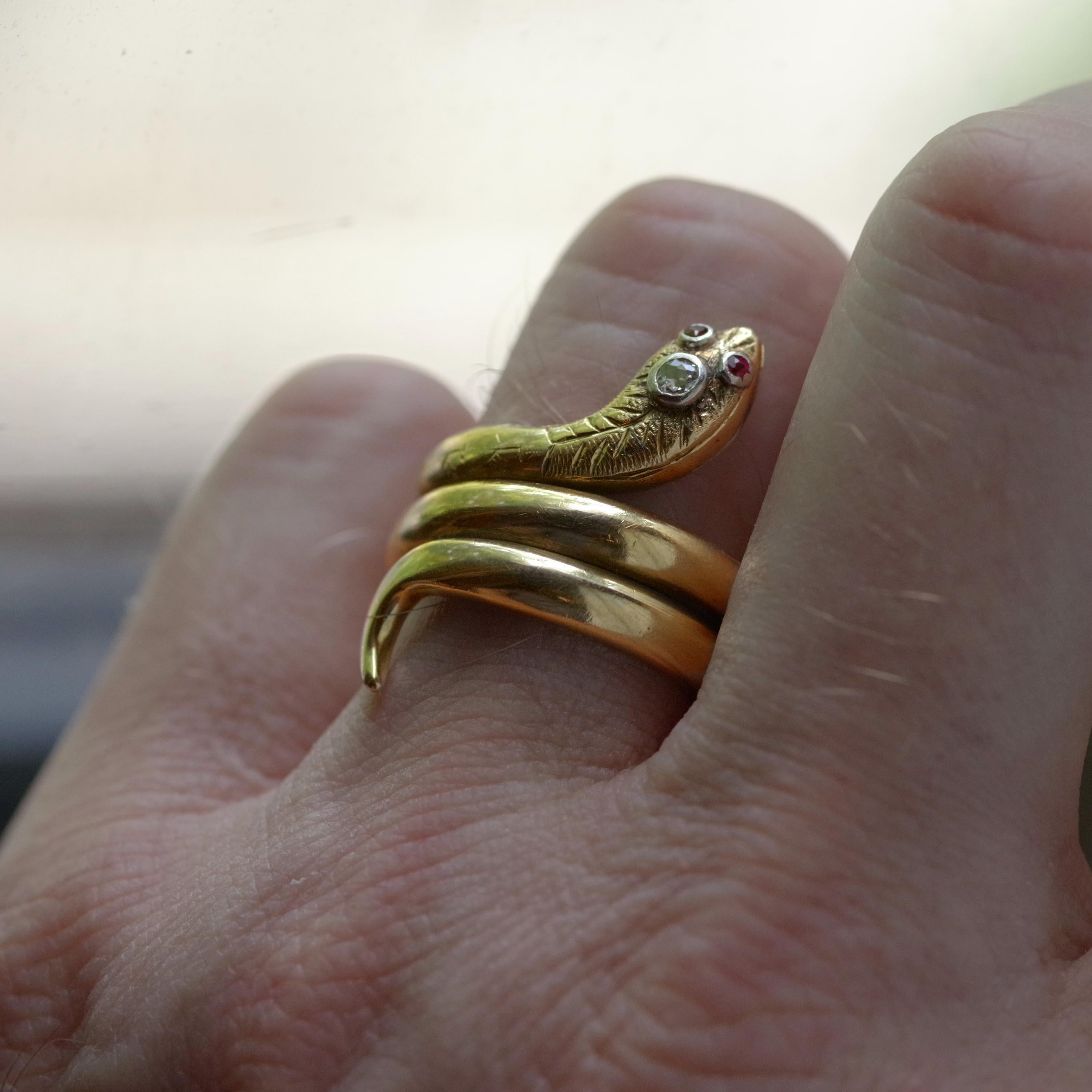 Men's Snake Ring from Gold Rush Era Devours All Other Snake Rings 5