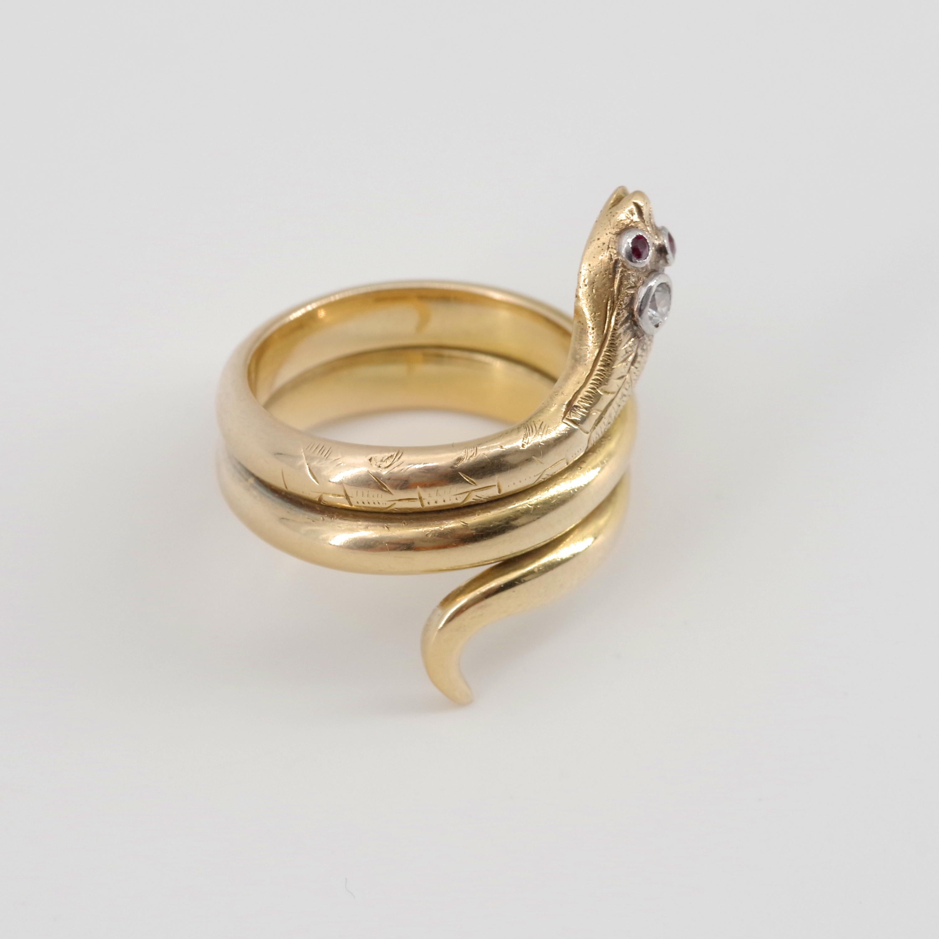 Women's or Men's Men's Snake Ring from Gold Rush Era Devours All Other Snake Rings