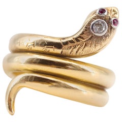 Antique Men's Snake Ring from Gold Rush Era Devours All Other Snake Rings