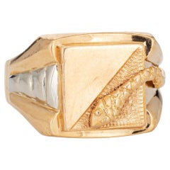 Men's Snake Ring Signet Vintage 18k Yellow Gold Sz 12.5 Estate Serpent Jewelry