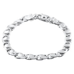 Bracelet masculin en or blanc 14k massif 38 grammes Maillon 8.5mm Bracelet masculin lourd 8.5"