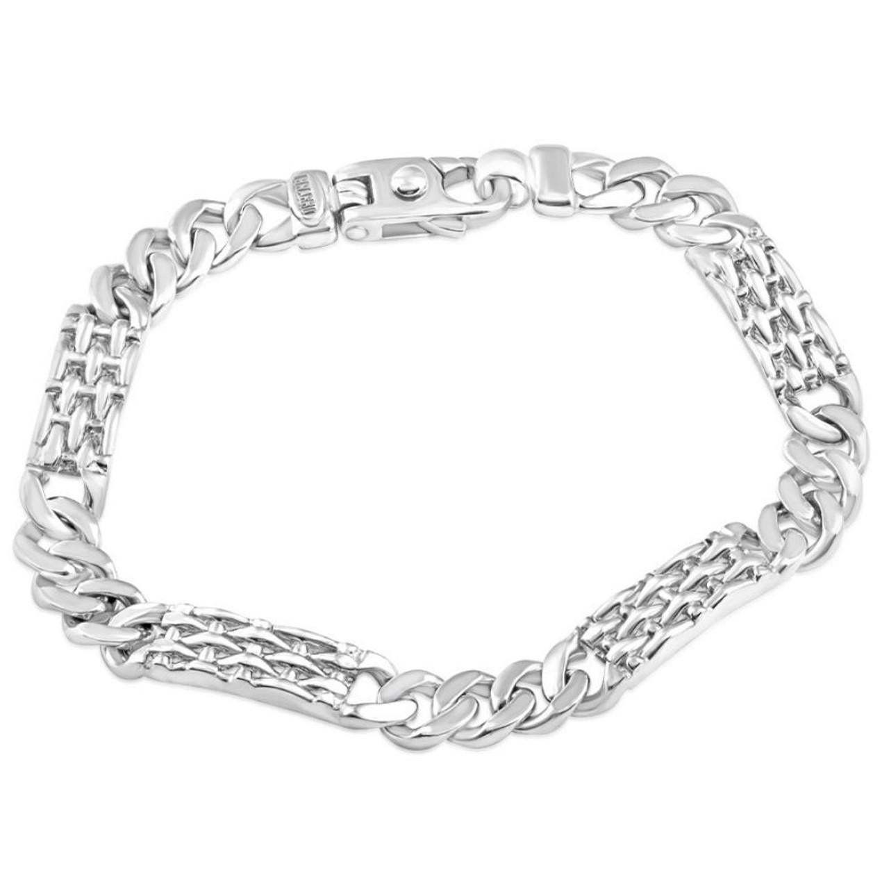 Men's Solid 14k White Gold 39 Gram Bracelet In New Condition For Sale In Vernon Hills, IL