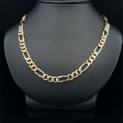 Men's Solid 14k Yellow Gold 23" Classic Figaro Link Chain Necklace